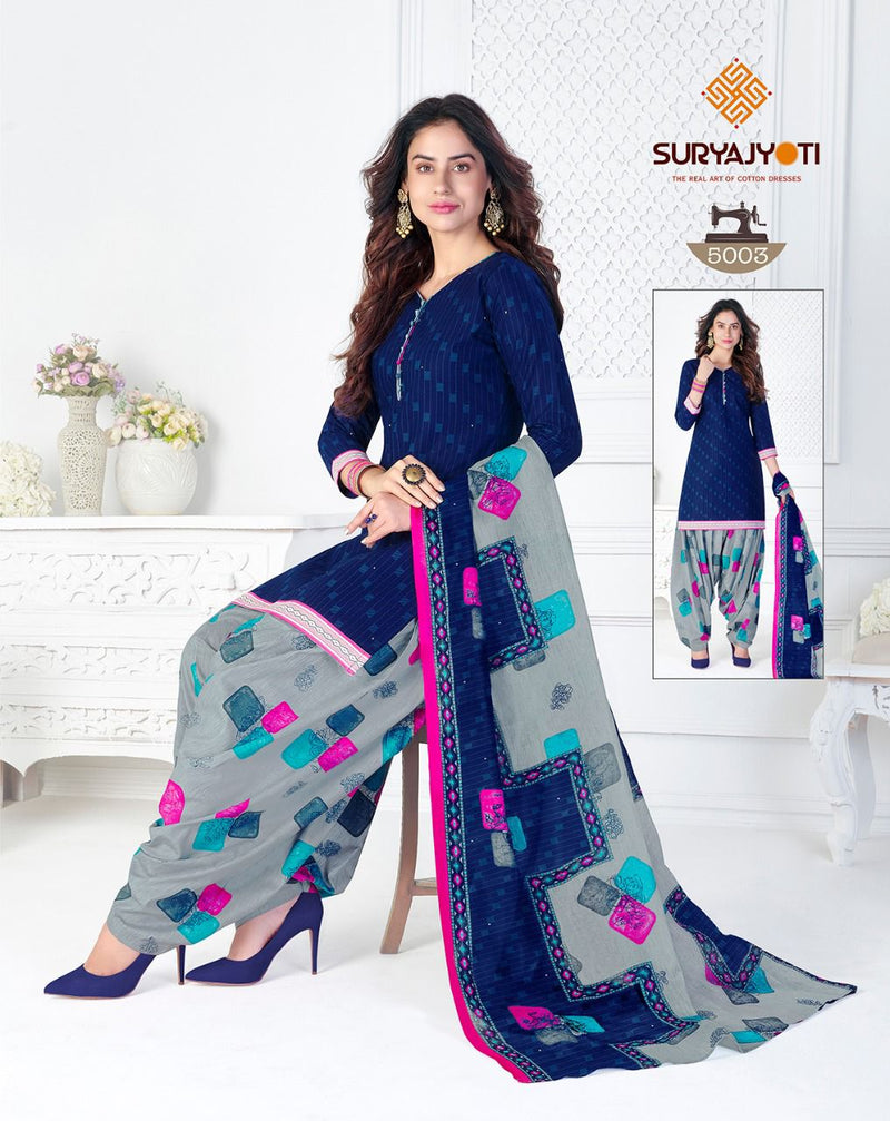 Suryajyoti Trendy Patiyala Vol 5 Cotton Festive Wear Salwar Suits