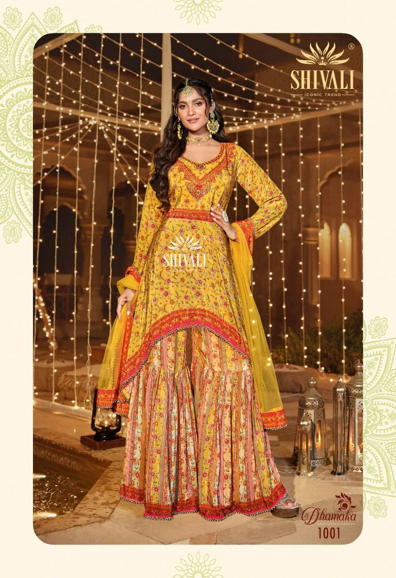 Shivali Triple Dhamaka Crepe With Beautiful Heavy Embroidery Work Stylish Designer Festive Wear Kurti