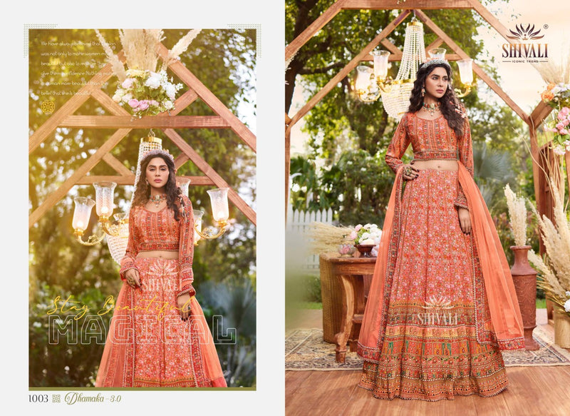 Shivali Triple Dhamaka 3.0 Crepe With Fancy Work Stylish Designer Wedding Look Lehenga