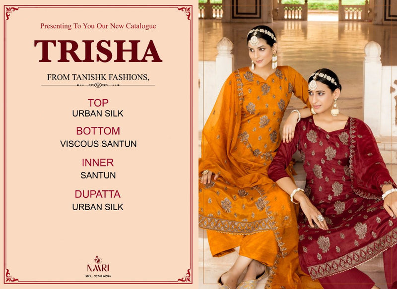 Naari Trisha Urban Silk With Fancy Embroidery Work Stylish Designer Festive Wear Salwar Kameez