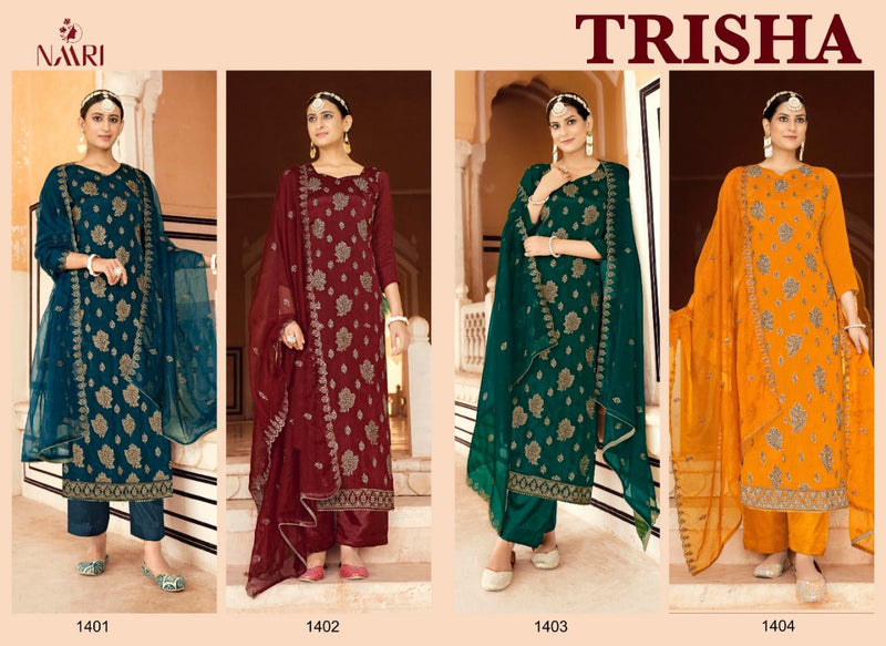 Naari Trisha Urban Silk With Fancy Embroidery Work Stylish Designer Festive Wear Salwar Kameez