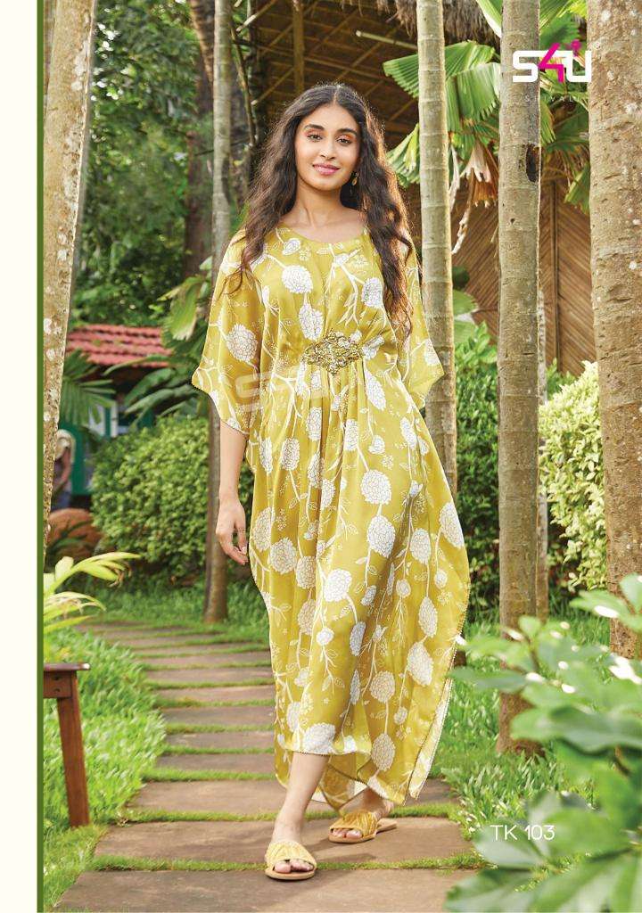S4u Shivali Tropical Kaftan Fancy Stylish Long Kaftans With Digital Floral Print