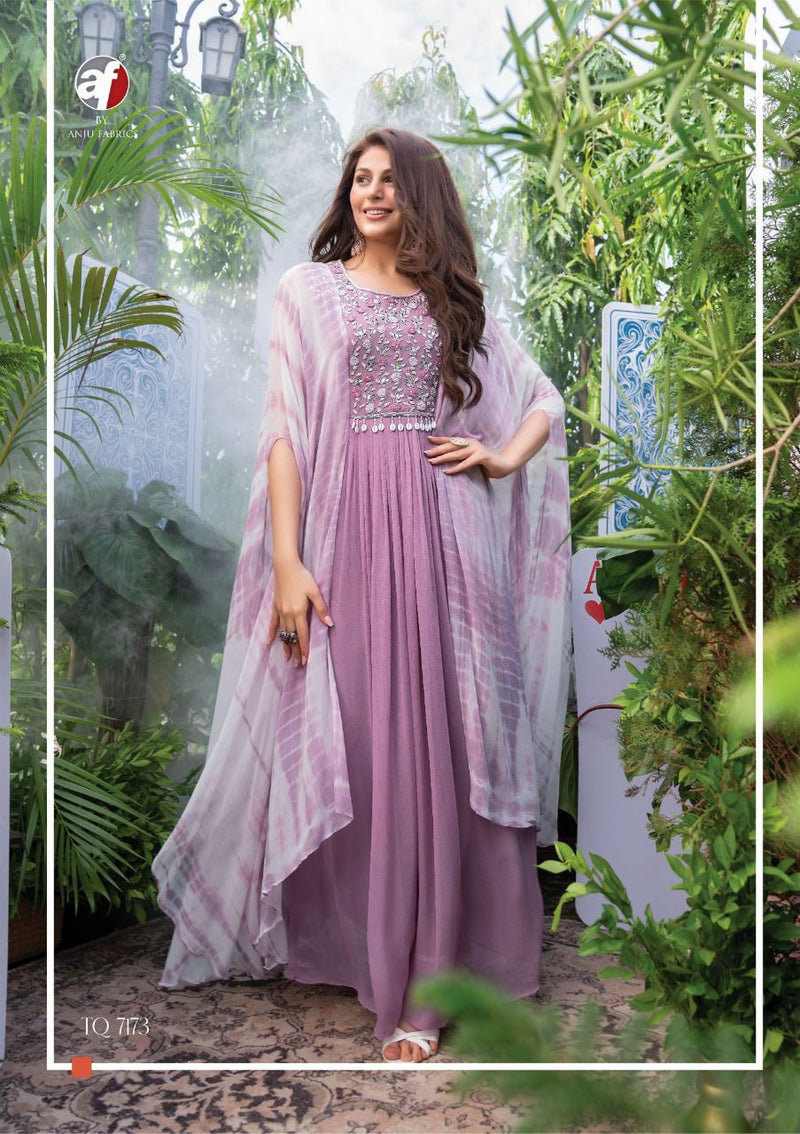Anju Fabs Tropical Queen Georgette With Heavy Fancy Embroidery Work Stylish Designer Party Wear Long Gown