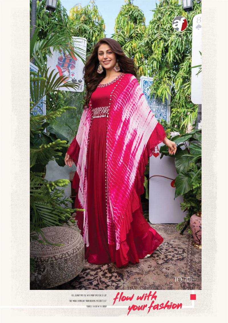 Anju Fabs Tropical Queen Georgette With Heavy Fancy Embroidery Work Stylish Designer Party Wear Long Gown