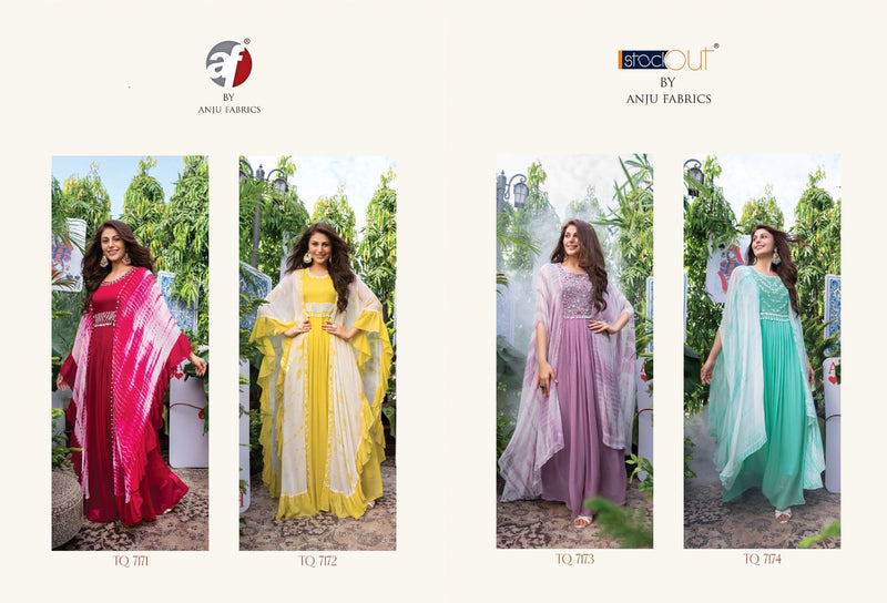 Anju Fabs Tropical Queen Georgette With Heavy Fancy Embroidery Work Stylish Designer Party Wear Long Gown