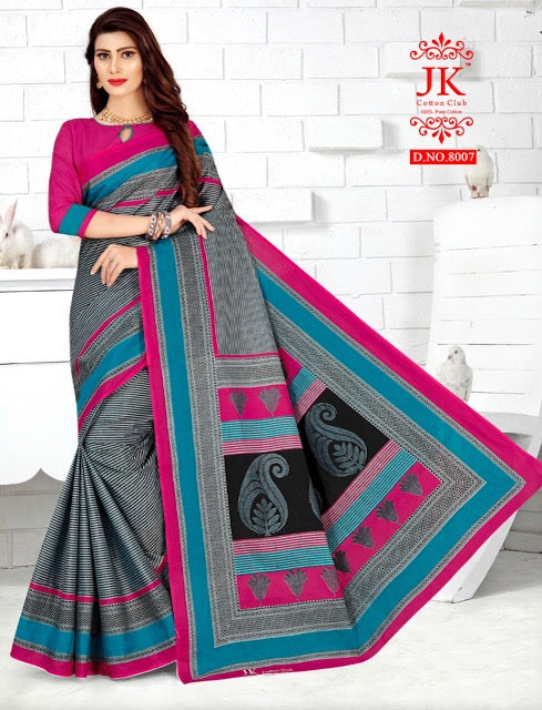 JK Cotton Club Tulsi Vol 8 Cotton Fancy Printed Sarees