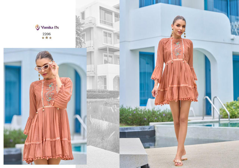 Vamika Tunic Vol 1 Georgette With Heavy Fancy Work Stylish Designer Party Wear Shorts Kurti