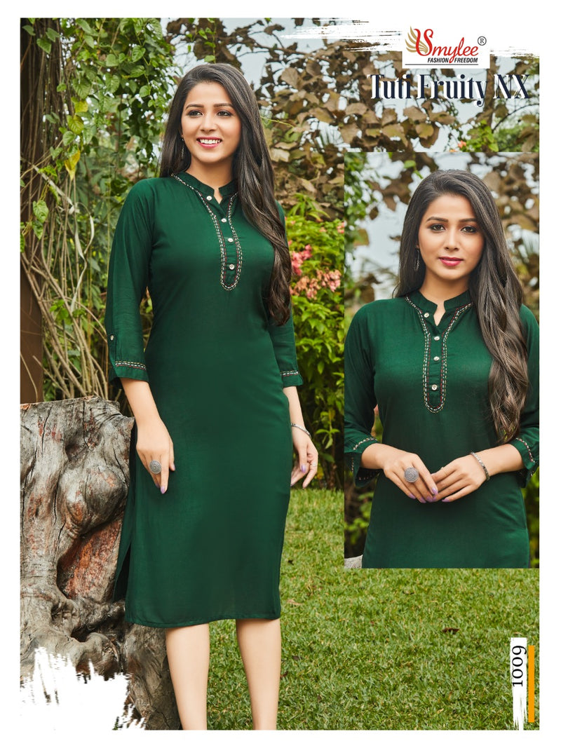 Smylee Fashion Tuti Fruity Nx Rayon Fancy Stylish Kurtis