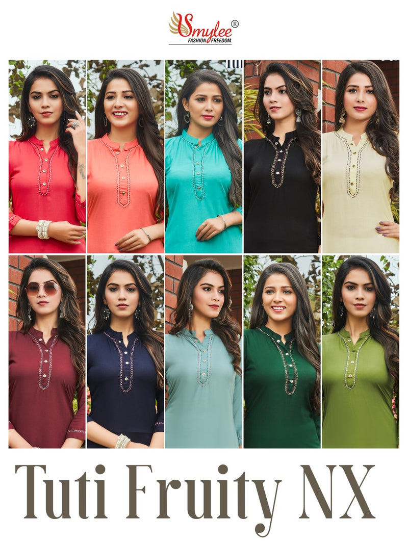 Smylee Fashion Tuti Fruity Nx Rayon Fancy Stylish Kurtis
