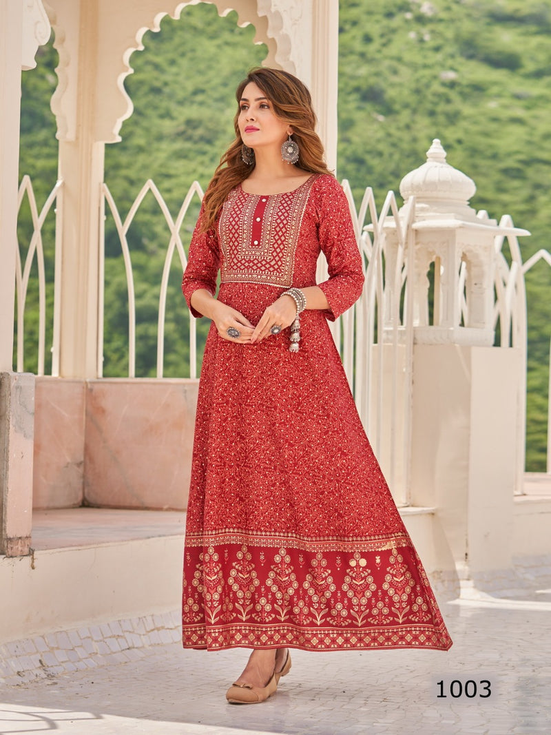 Radhika Lifestyle Twinkle Vol 1 Rayon With Printed work Stylish Designer Festive Wear Casual Look Kurti