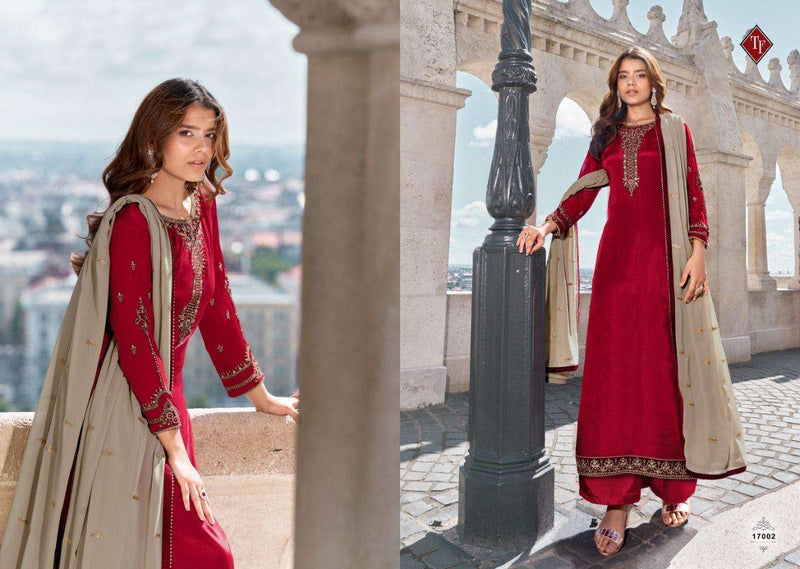 Tanishk Fashion Royal Silk Vol 12 Pure French Crepe Embroidery Work Salwar Kameez