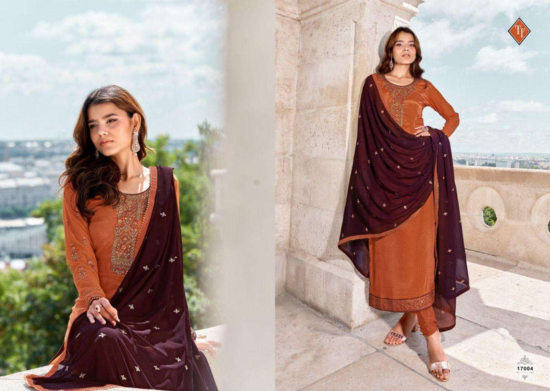Tanishk Fashion Royal Silk Vol 12 Pure French Crepe Embroidery Work Salwar Kameez