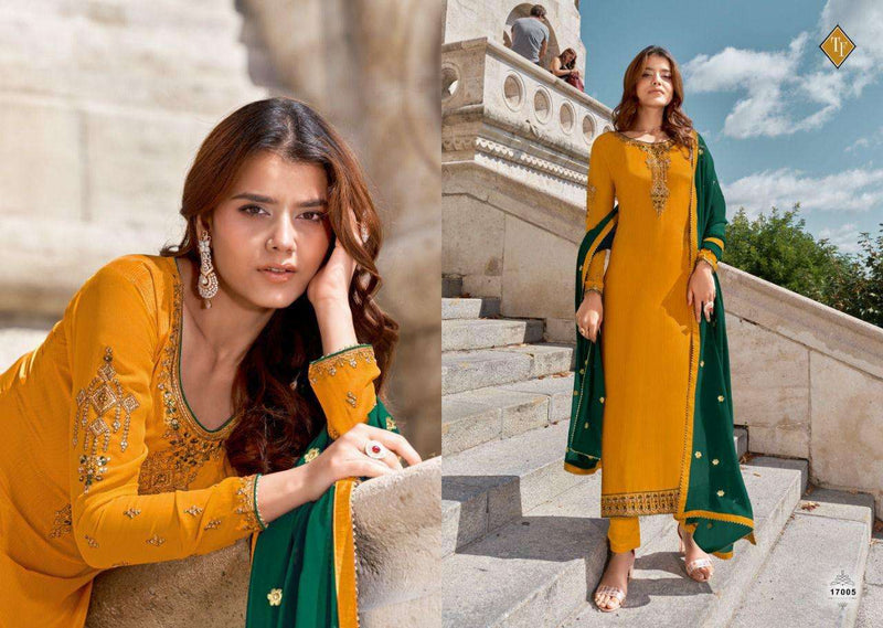 Tanishk Fashion Royal Silk Vol 12 Pure French Crepe Embroidery Work Salwar Kameez
