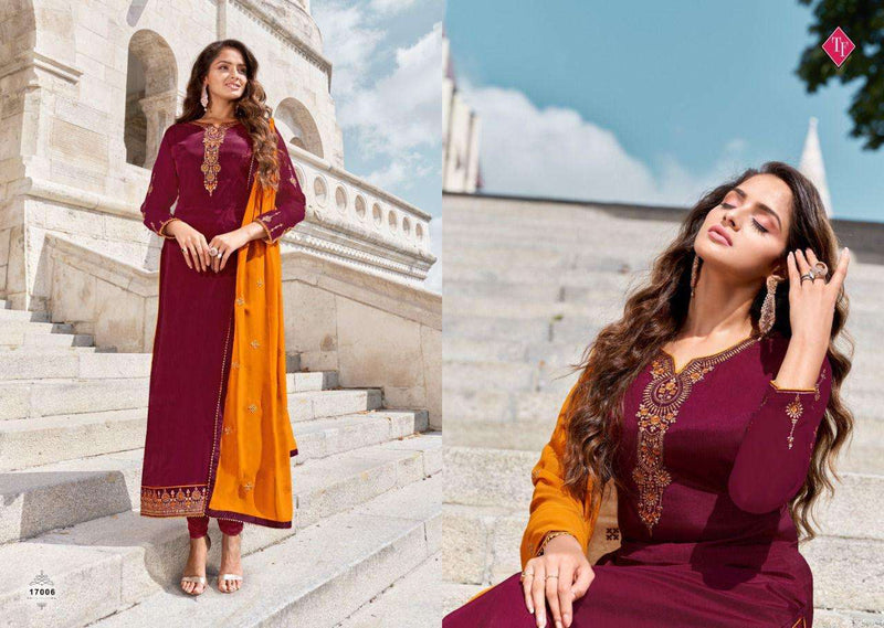 Tanishk Fashion Royal Silk Vol 12 Pure French Crepe Embroidery Work Salwar Kameez