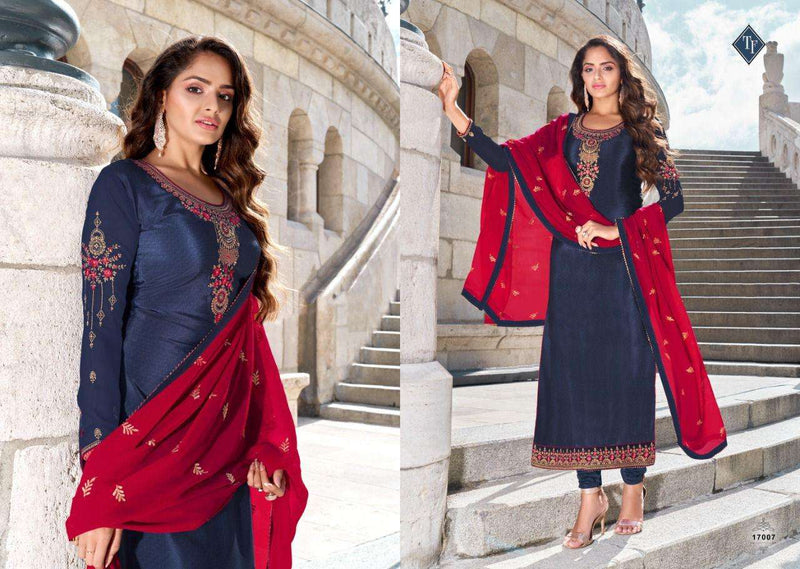 Tanishk Fashion Royal Silk Vol 12 Pure French Crepe Embroidery Work Salwar Kameez