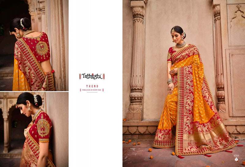 Tathastu 4700 Series Silk Exclusive Designer Fancy Wedding Wear Sarees With Facny Border