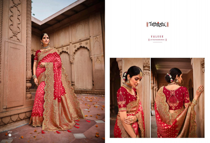 Tathastu 4700 Series Silk Exclusive Designer Fancy Wedding Wear Sarees With Facny Border