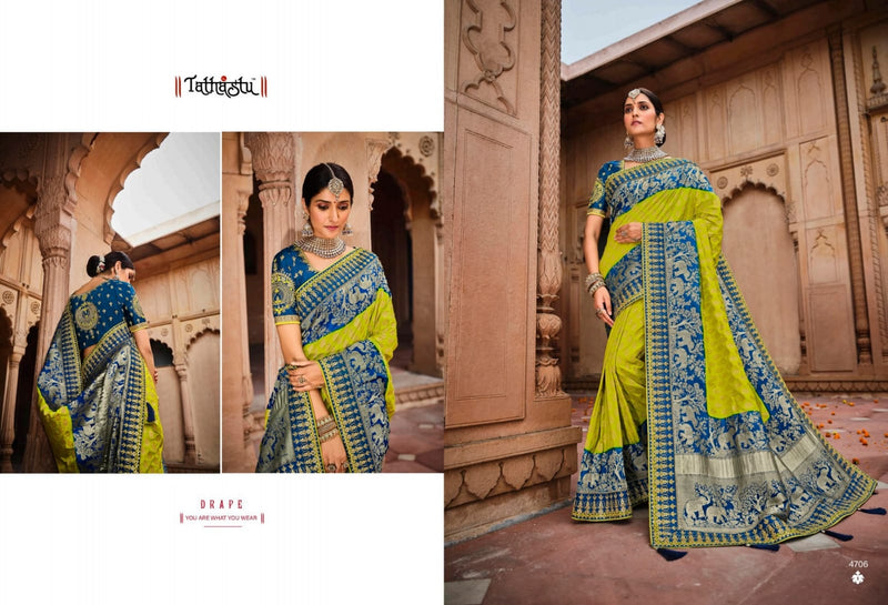 Tathastu 4700 Series Silk Exclusive Designer Fancy Wedding Wear Sarees With Facny Border