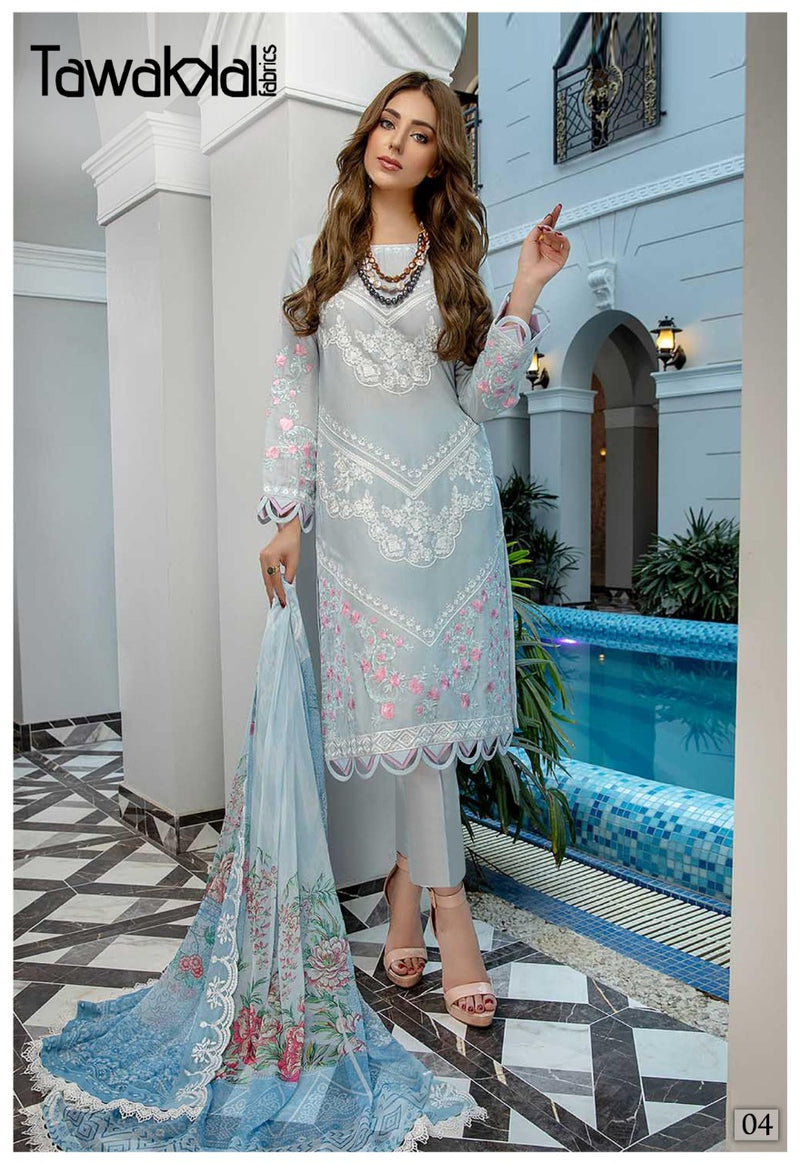 Tawakkal Fabrics Zaafira Luxury Cotton Collection Lawn Casual Wear Salwar Suit