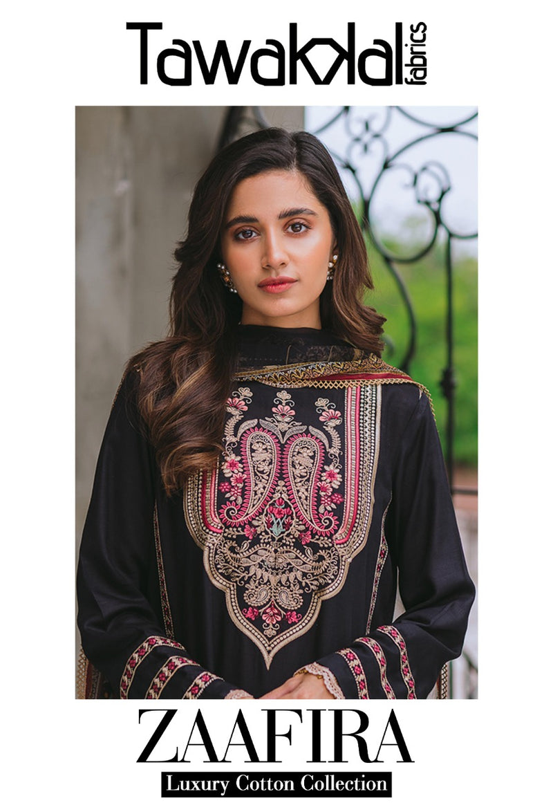 Tawakkal Fabrics Zaafira Luxury Cotton Collection Lawn Casual Wear Salwar Suit
