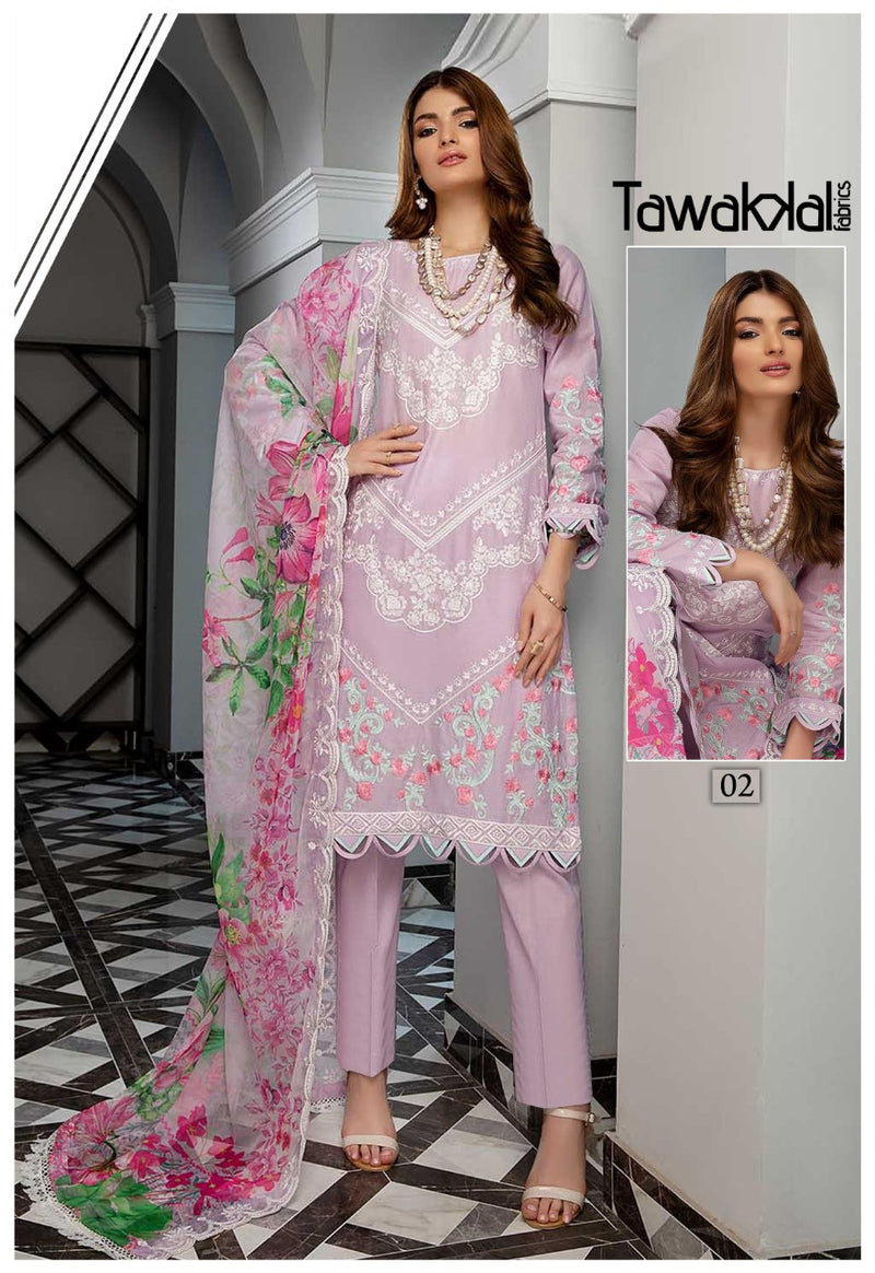 Tawakkal Fabrics Zaafira Luxury Cotton Collection Lawn Casual Wear Salwar Suit