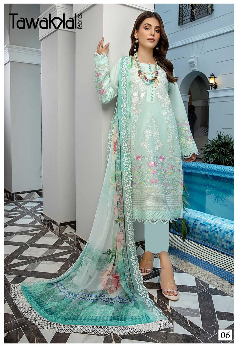 Tawakkal Fabrics Zaafira Luxury Cotton Collection Lawn Casual Wear Salwar Suit