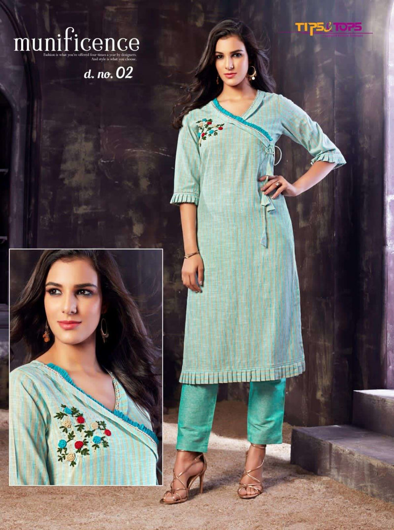Tips And Tops Malhar Vol 2 Rayon Flex Yarn Dyed  Hand Work Kurti