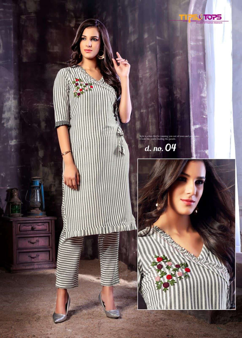 Tips And Tops Malhar Vol 2 Rayon Flex Yarn Dyed  Hand Work Kurti
