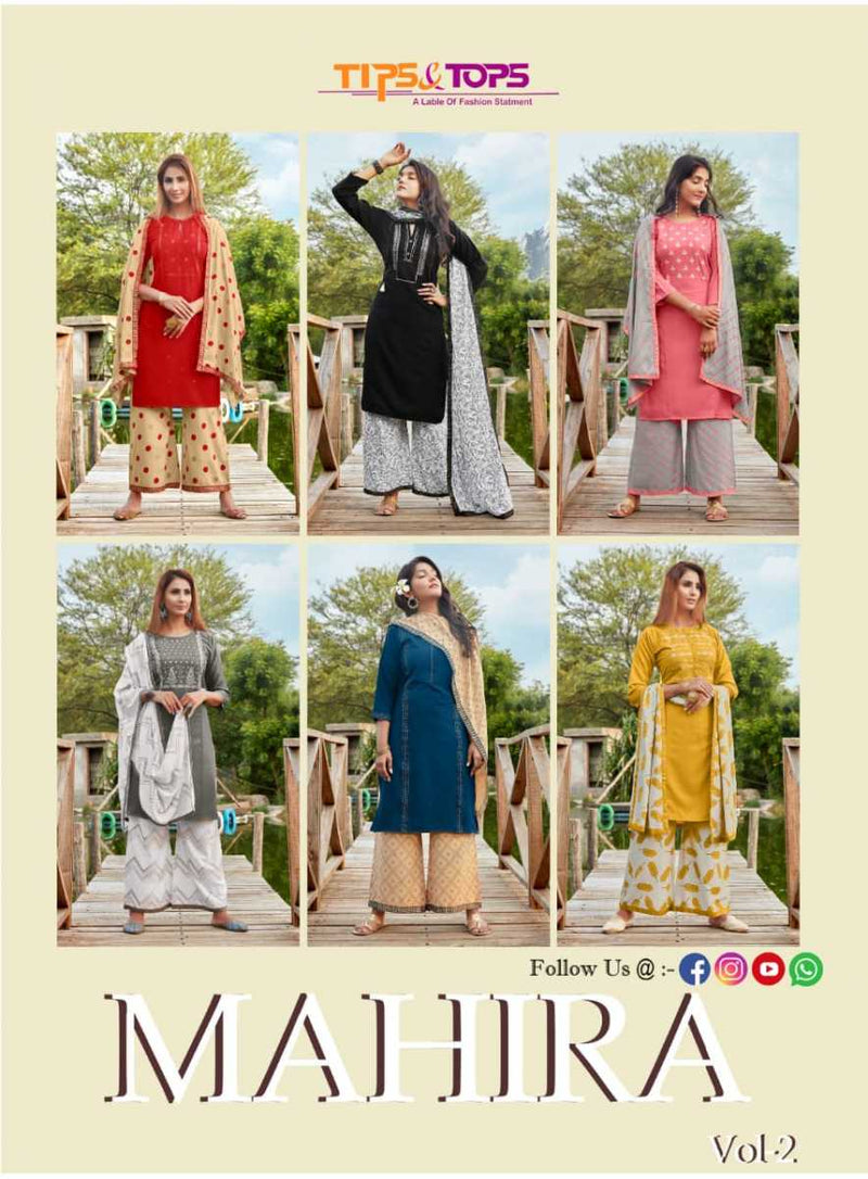 Tips & Tops Mahira Vol 2 Silk Handwork Fancy Kurti