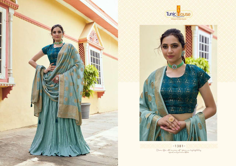 Tunic House Apsara Silk With Inner Lehnga