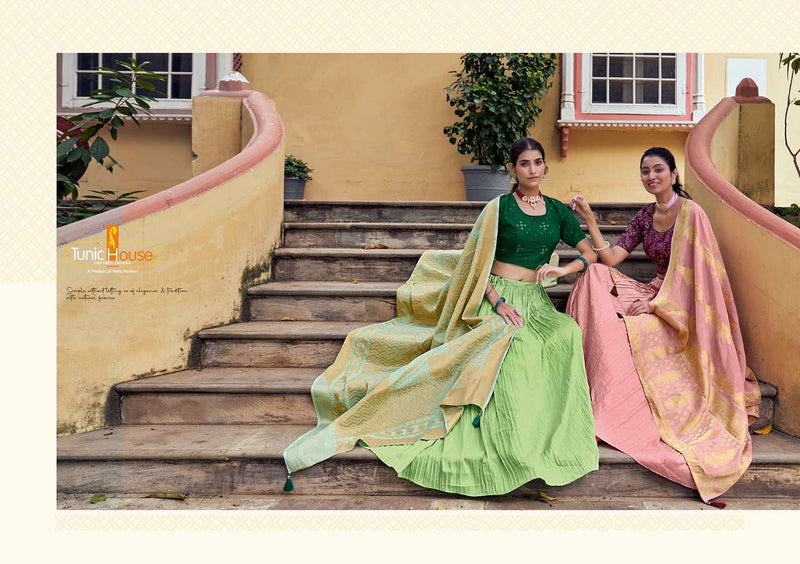 Tunic House Apsara Silk With Inner Lehnga