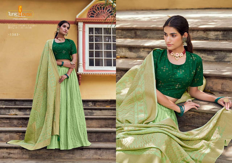 Tunic House Apsara Silk With Inner Lehnga