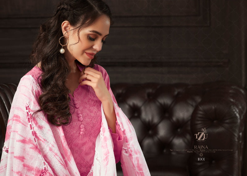 Tzu Lifestyle Raina Cotton Jacquard And Cotton Mal Fancy Kurti