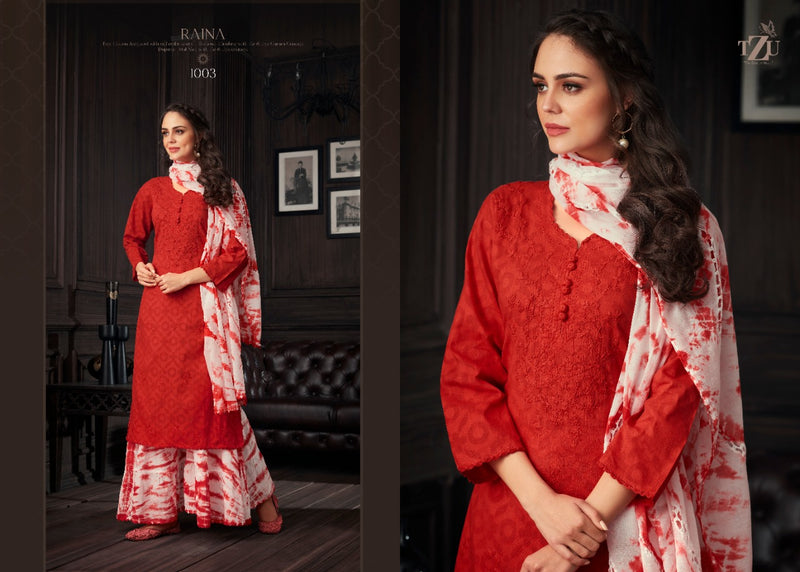 Tzu Lifestyle Raina Cotton Jacquard And Cotton Mal Fancy Kurti