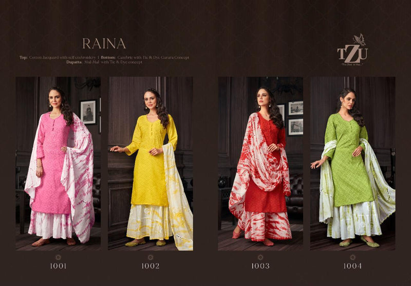 Tzu Lifestyle Raina Cotton Jacquard And Cotton Mal Fancy Kurti