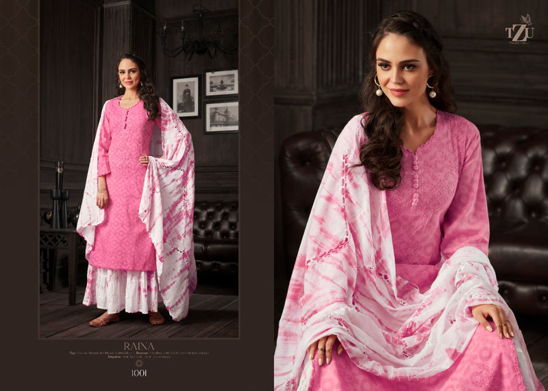 Tzu Lifestyle Raina Cotton Jacquard And Cotton Mal Fancy Kurti
