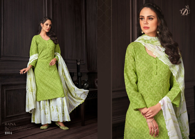 Tzu Lifestyle Raina Cotton Jacquard And Cotton Mal Fancy Kurti