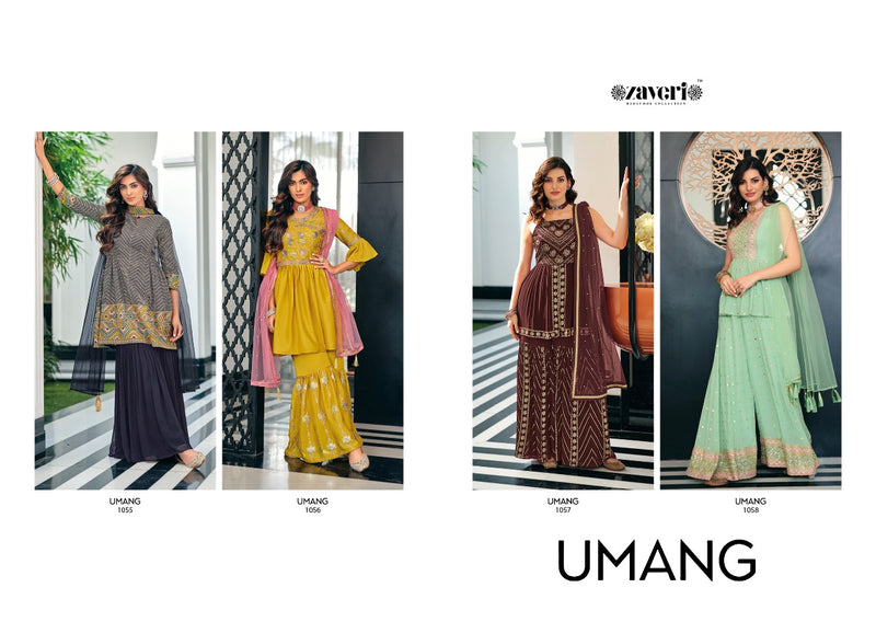 Zaveri Woman Beauty Umang Viscose Georgette Fancy Party Wear Ready Made Salwar Suits