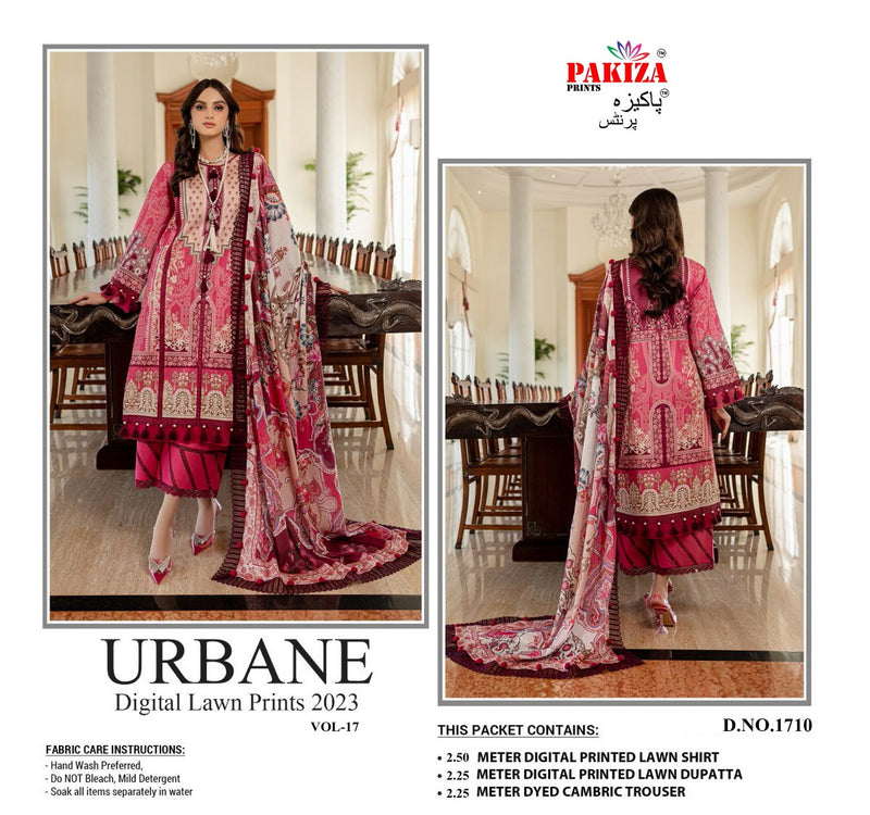Pakiza Prints Urbane Digital Lawn Prints Vol 17 Lawn Cotton Digital Printed Designer Salwar Suit