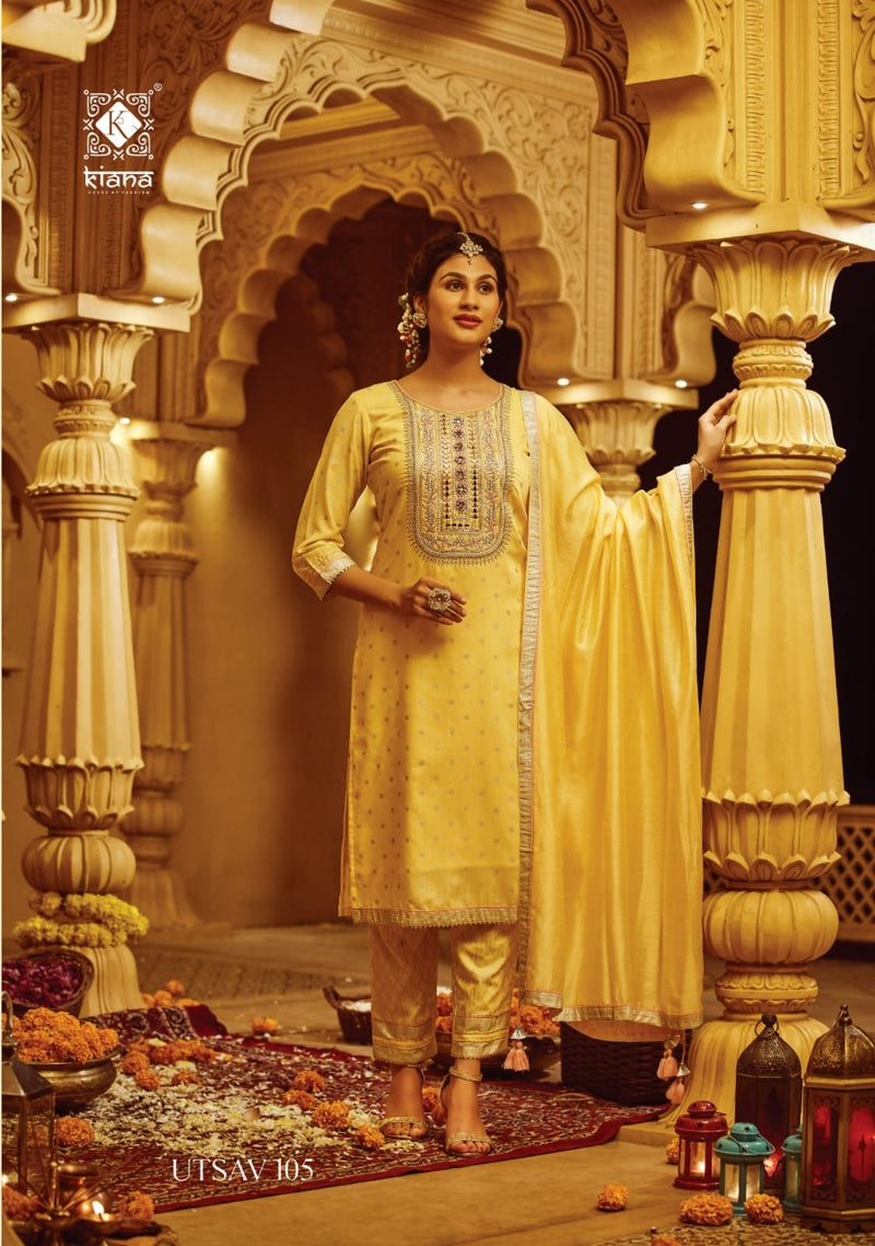 Kiana House Of Fashion Utsav Muslin Slub Designer Party Wear Kurtis