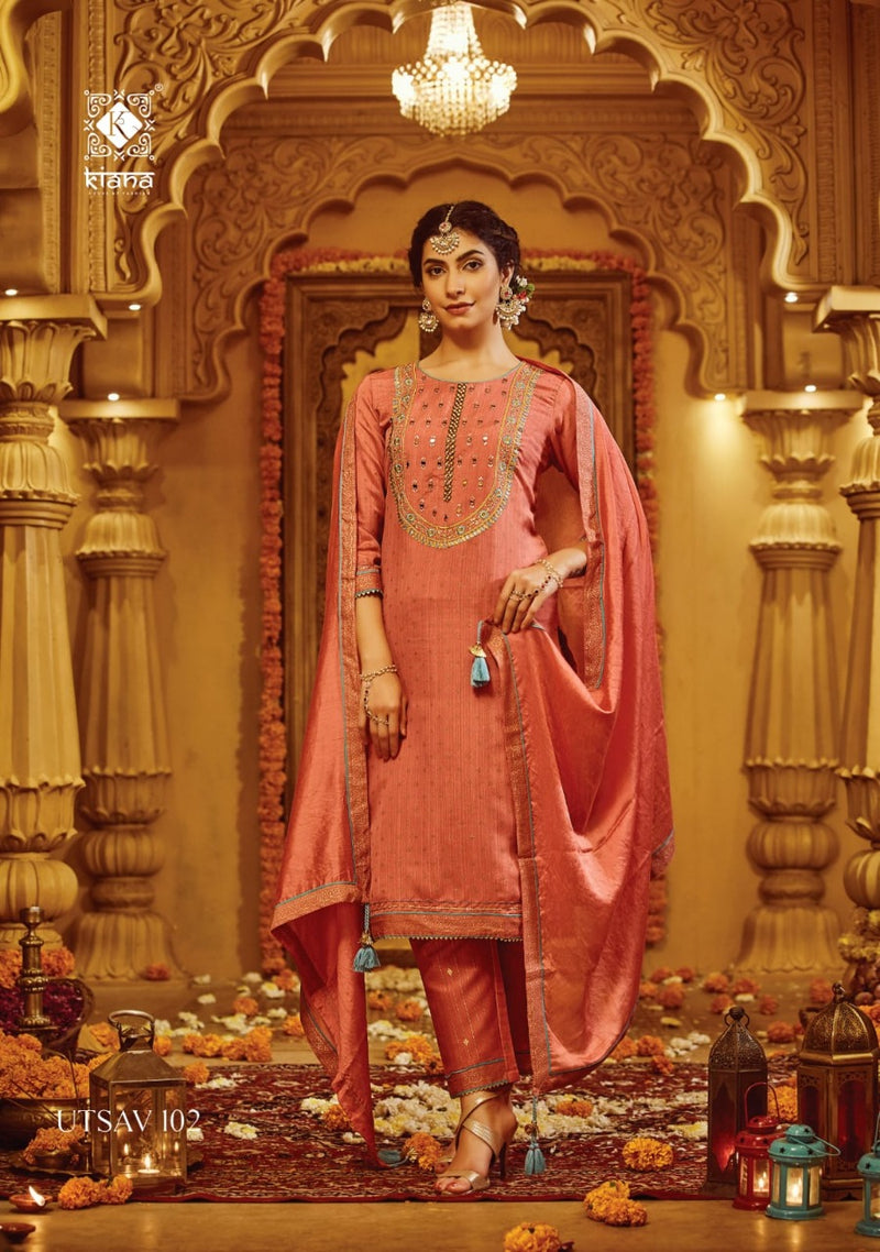 Kiana House Of Fashion Utsav Muslin Slub Designer Party Wear Kurtis