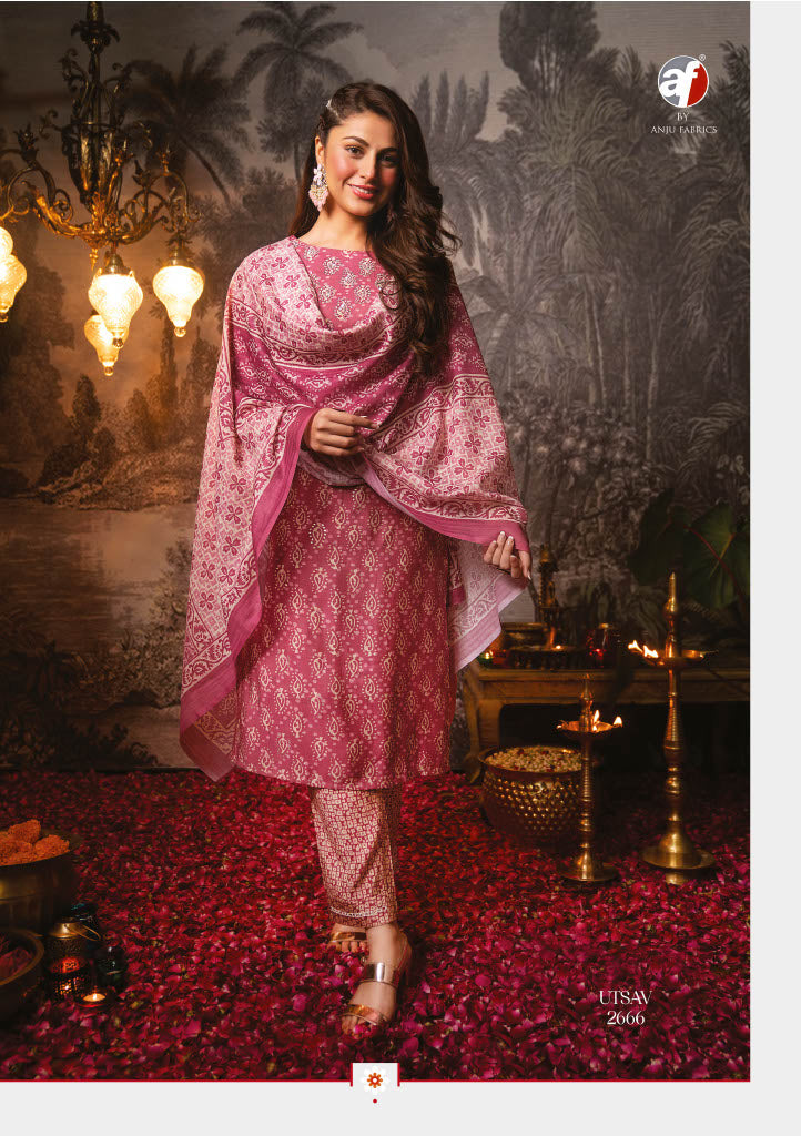 Anju Fabs Utsav Silk With Heavy Fancy Hand Work Stylish Designer Festive Wear Kurti