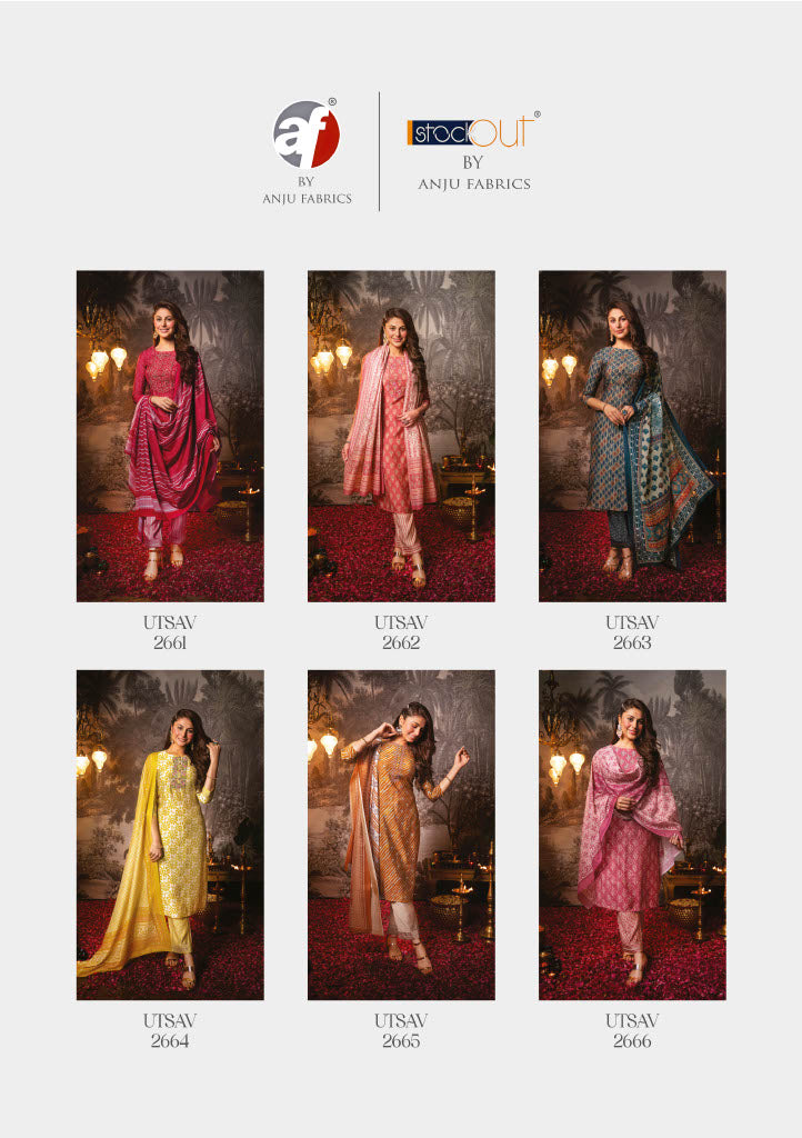 Anju Fabs Utsav Silk With Heavy Fancy Hand Work Stylish Designer Festive Wear Kurti
