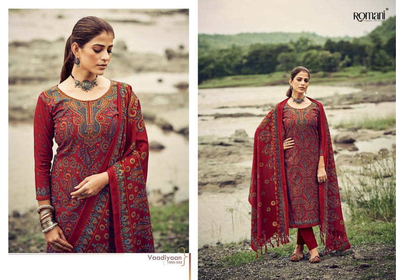 Romani Fashion Vaadiyaan Pashmina With Printed Work Stylish Designer Festive Wear Salwar Kameez