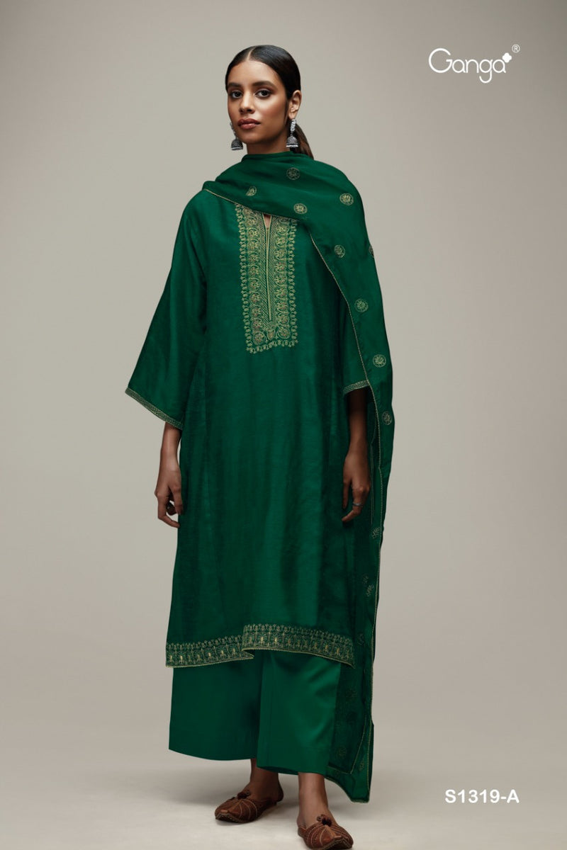 Ganga Vaani 1319 Silk With Fancy Work Stylish Designer Festive Wear Casual Look Salwar Kameez