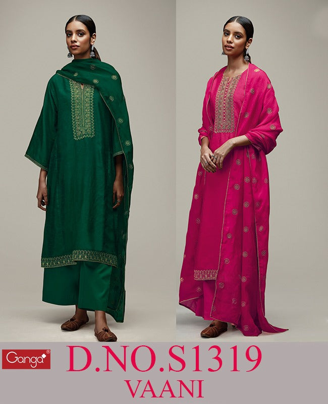 Ganga Vaani 1319 Silk With Fancy Work Stylish Designer Festive Wear Casual Look Salwar Kameez