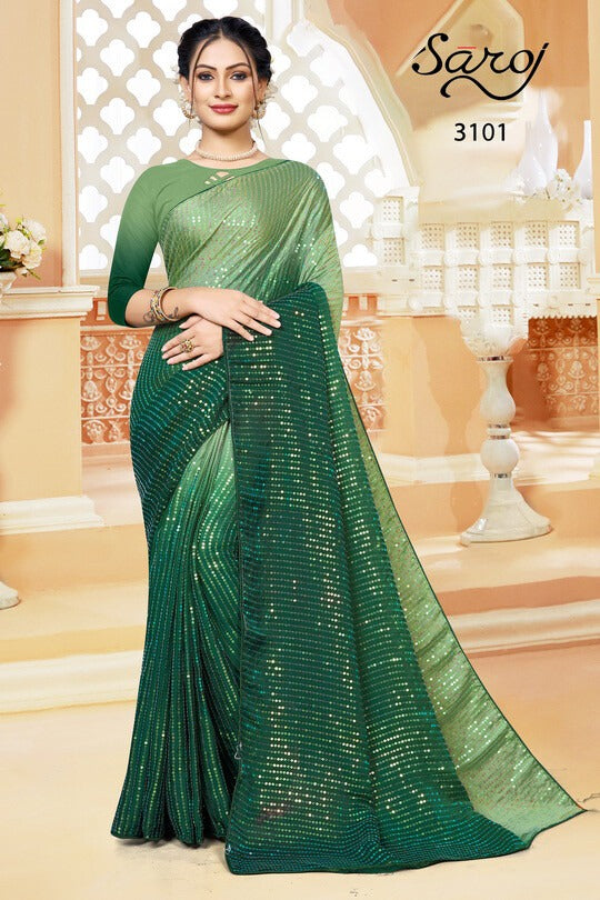 Saroj Valentine Rangoli Silk Party Wear Sarees With Embroidery Work
