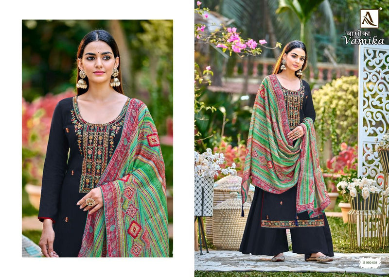 Alok Suits Vamika Jam Cotton Party Wear Salwar Suits With Fancy Embroidery