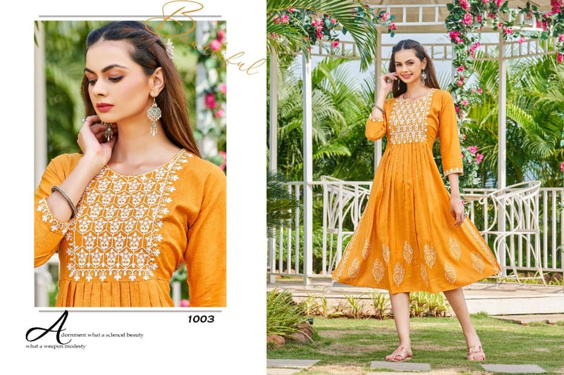 Kinti Vamika Rayon With Fancy Work Stylish Designer Party Wear Shorts Kurti