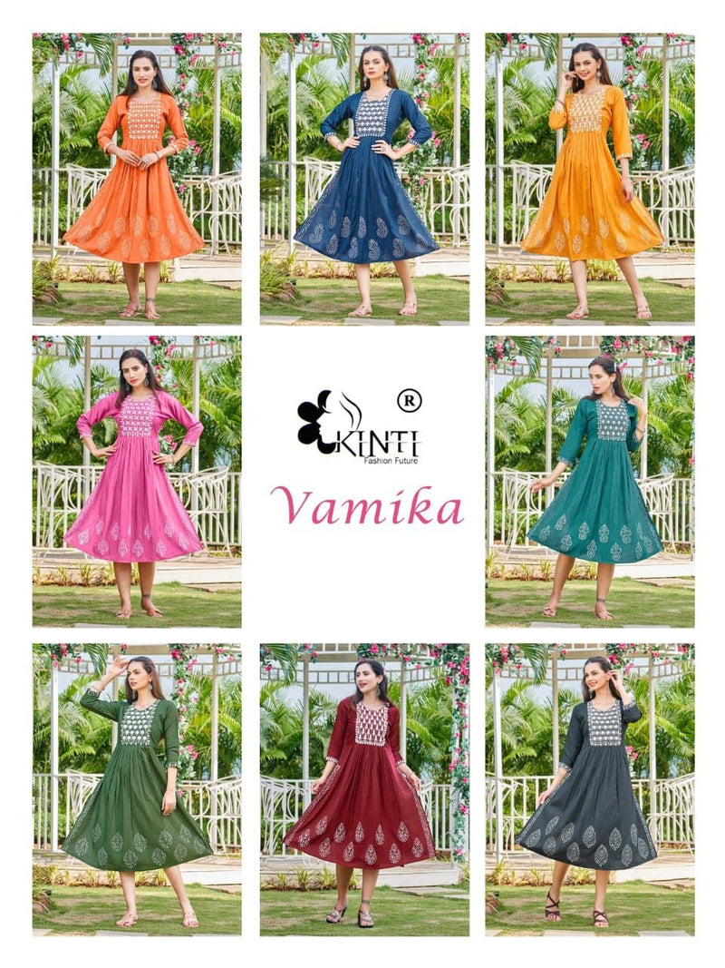 Kinti Vamika Rayon With Fancy Work Stylish Designer Party Wear Shorts Kurti